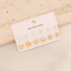 Versatile European and American ins style 6pairs heart-shaped butterfly earrings, rhinestone eyes, stainless steel stud earrings, fashionable and high-end titanium steel jewelry Application Scenario